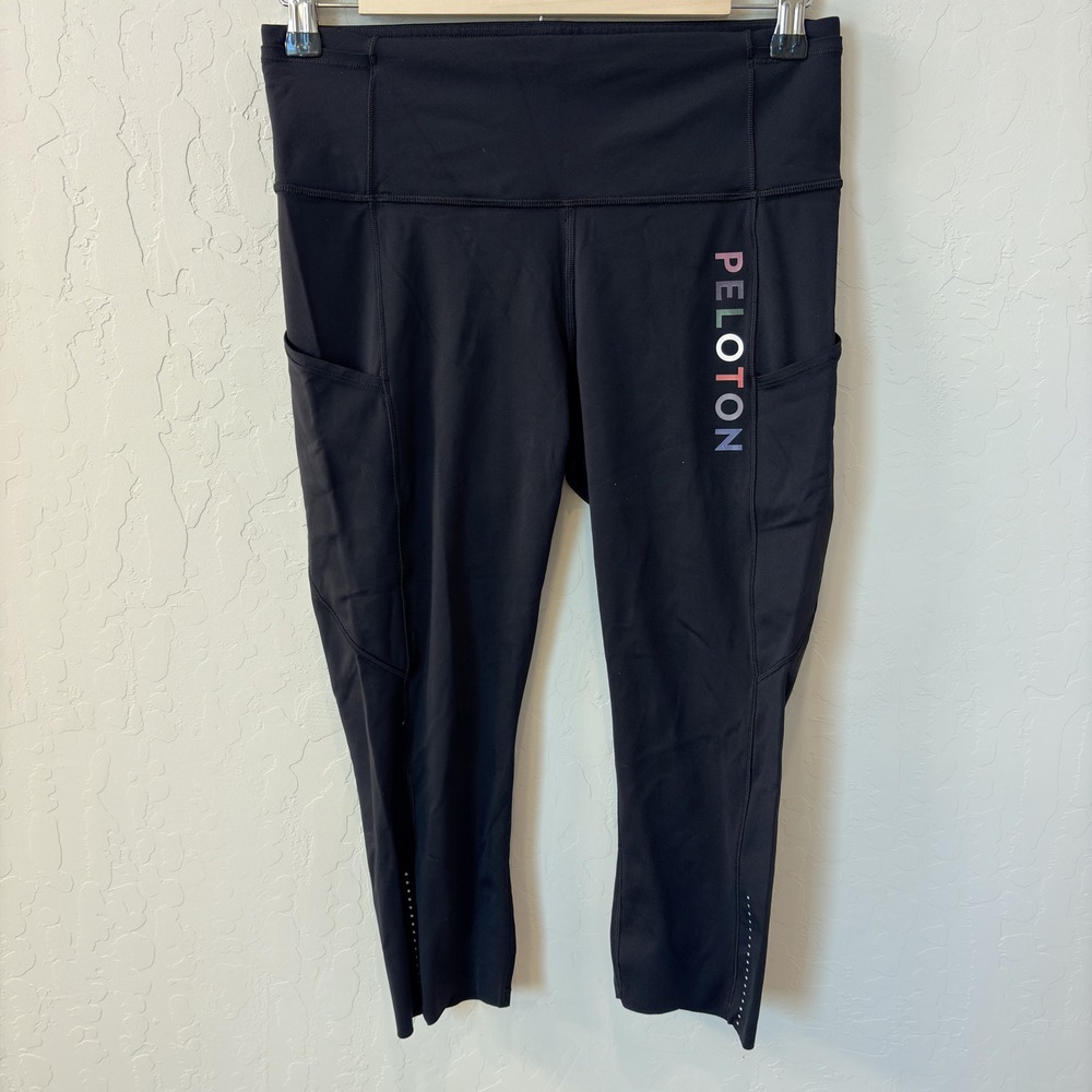 Lululemon Peloton Fast and Free Crop 19 Nulux Leggings‎ Black Womens 8